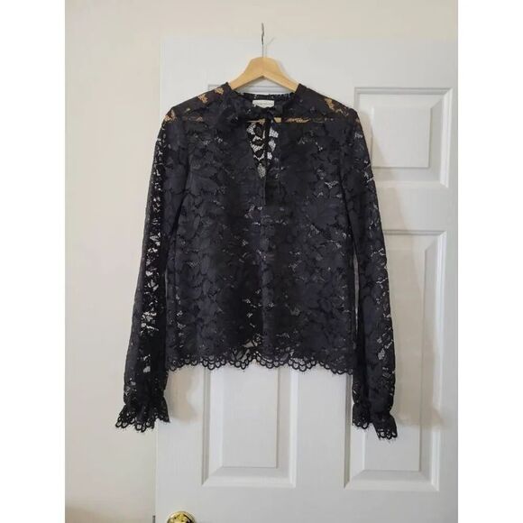 Scanlan Theodore Tie Neck Lace Blouse 6 - Picture 1 of 9